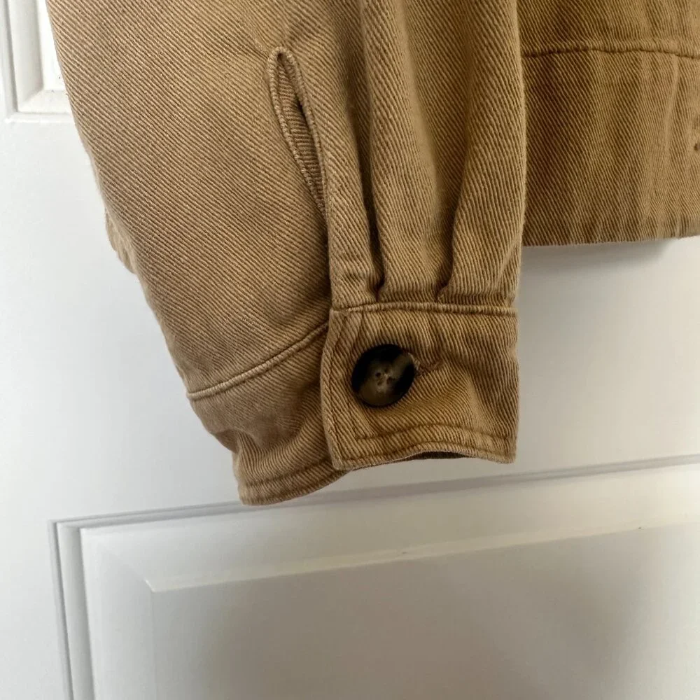 West of Melrose Shacket Tan Women Size Large Long Sleeved - Picture 7 of 7